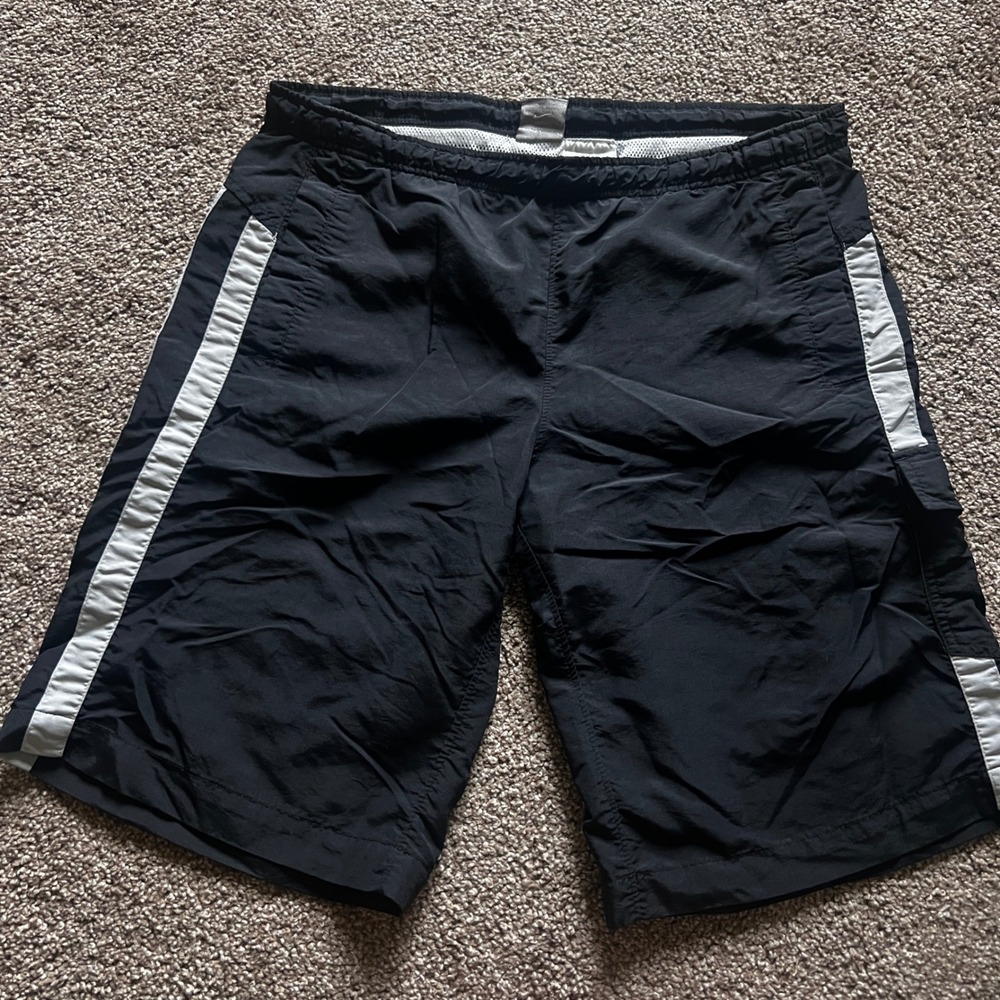Vintage Nike Y2K Silver Tag Athletic Shorts Cargo Black Medium (10-12) 0242